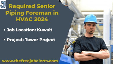 Job Opportunity for Senior Piping Foreman in HVAC 2024